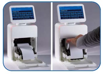 Asura vano inserimento carta Nel dispositivo Asura di Star Micronics inserire un nuovo rotolo di carta è semplice e veloce