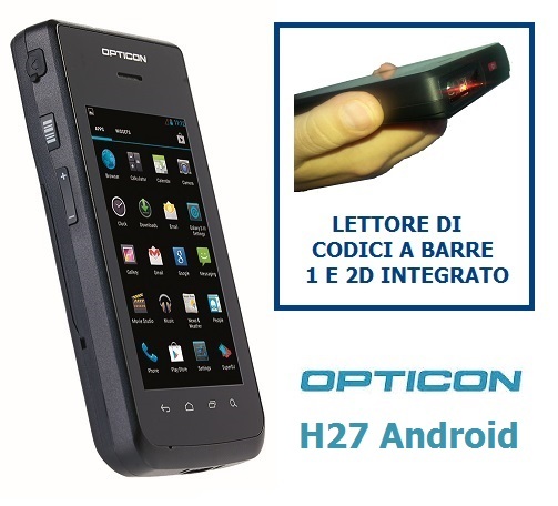 Opticon H27 palmare PDA Android H27 è un palmare Amdroid con integrato ul potente lettore di codici a barre