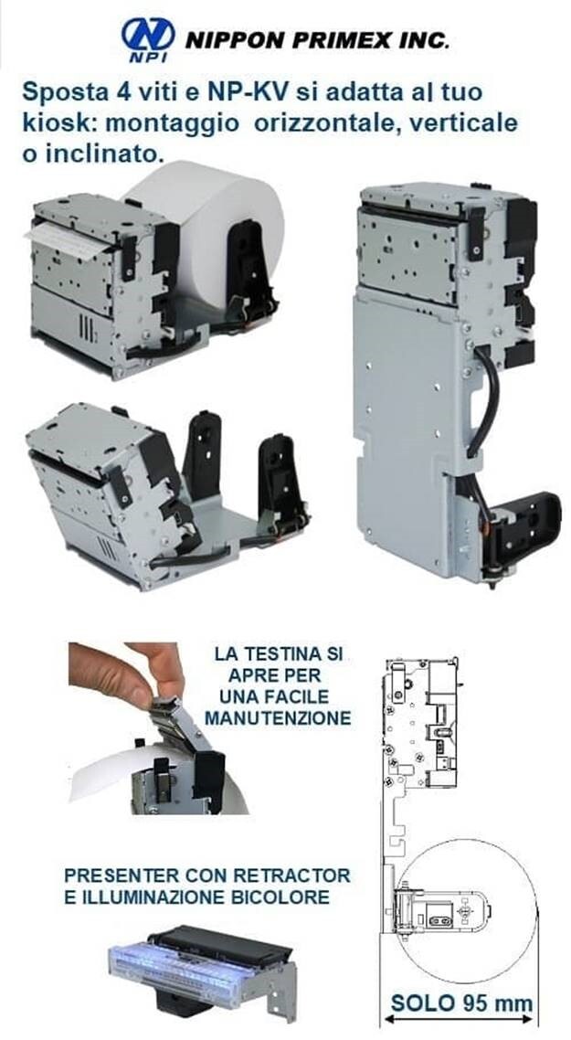 Stampante self service Nippon Primex NP-KV30 per casse e distributori automatici e totem slim