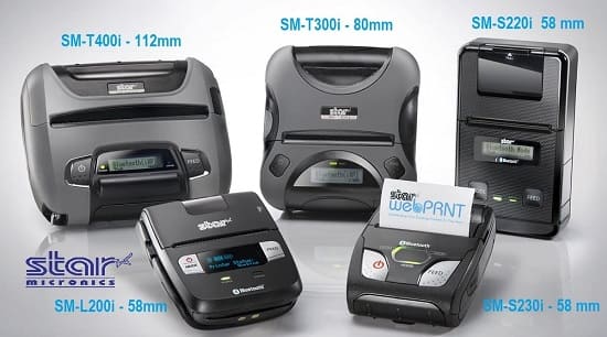 Star Micronics stampanti portatili Gamma completa di stampanti portatili bluetoth di Star Micronics