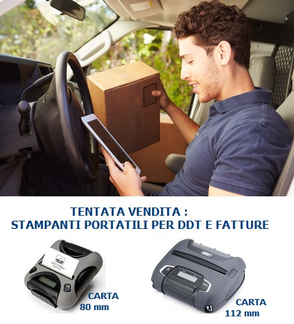 Stampanti portatili per dtt e fattura nella tentata vendita
