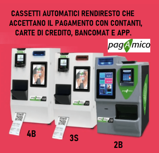 Cassa rendiresto automatica con pos integrato sul frontale.