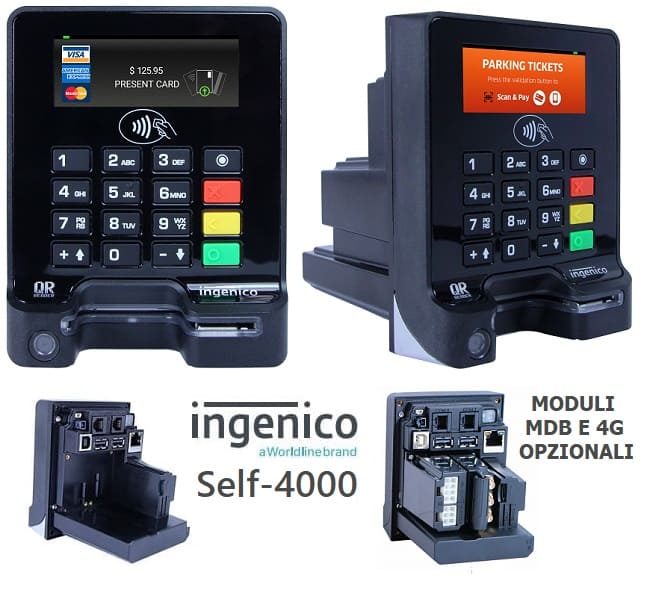 Ingenico Self- 4000 pos cassa automatica Self 4000 è un pos con tastiera ideale per integrazione in cassa automatica