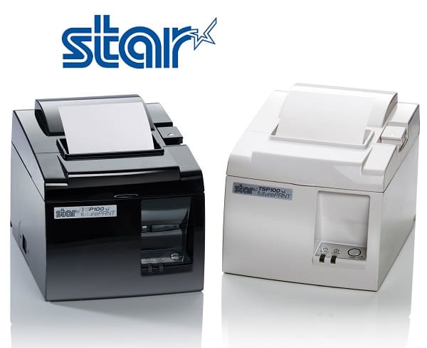 La stampante  Star TSP100  e disponibile nei colori bianco o nero, con o senza taglierina